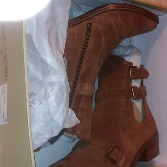 NEW New Michael Kors Radley Bootie  SUEDE Tan/ brown 10 - Picture 6 of 9